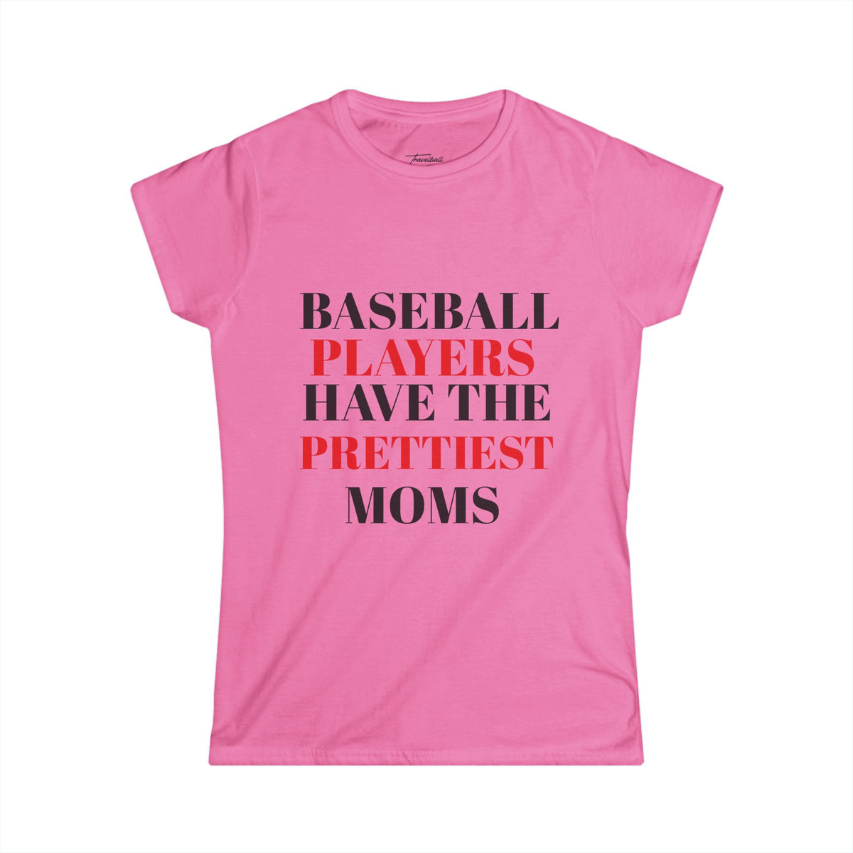 Baseball Player Mom Tee | Stylish Women's Softstyle T-Shirt for Proud Moms | Perfect Gift for Sports Lovers
