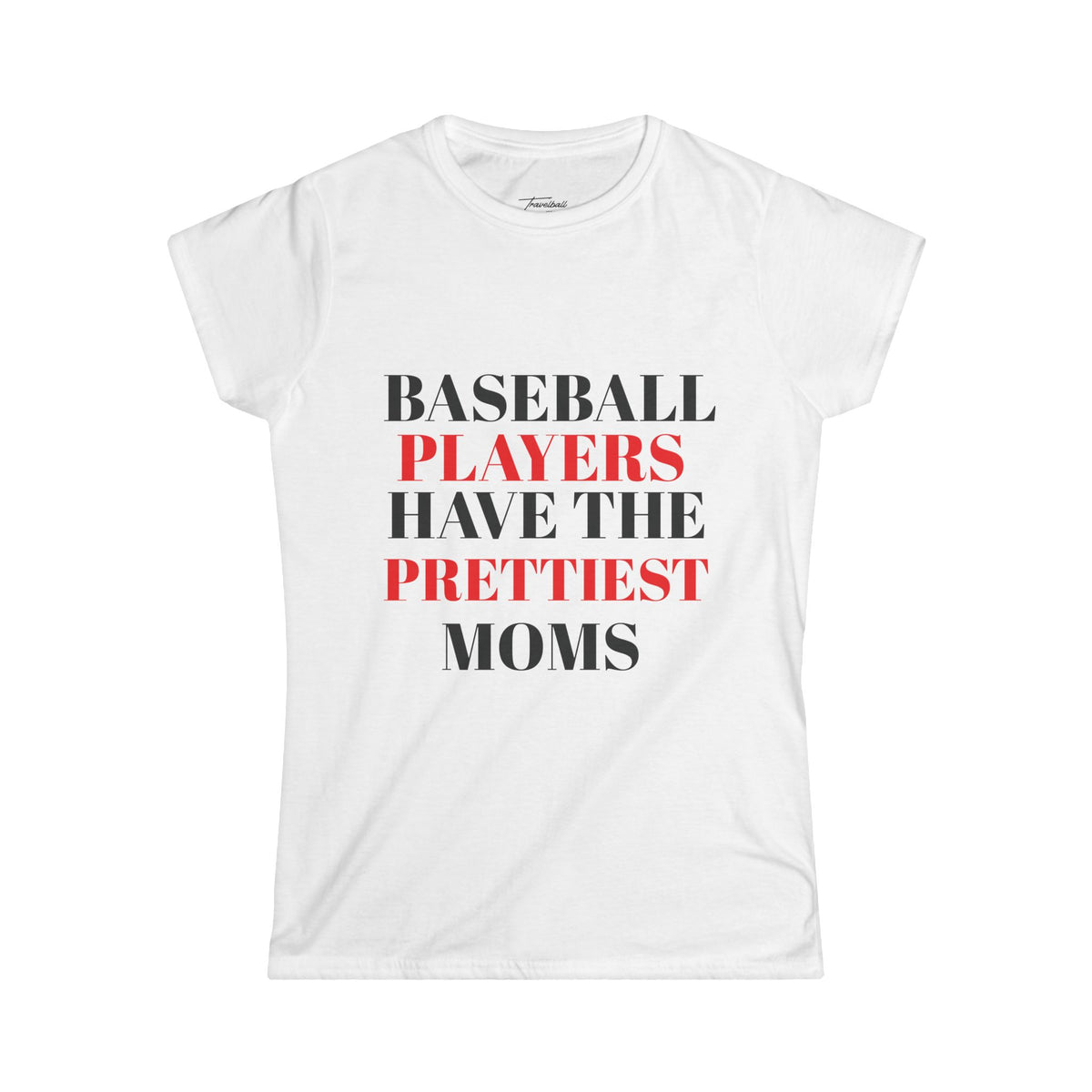 Baseball Player Mom Tee | Stylish Women's Softstyle T-Shirt for Proud Moms | Perfect Gift for Sports Lovers