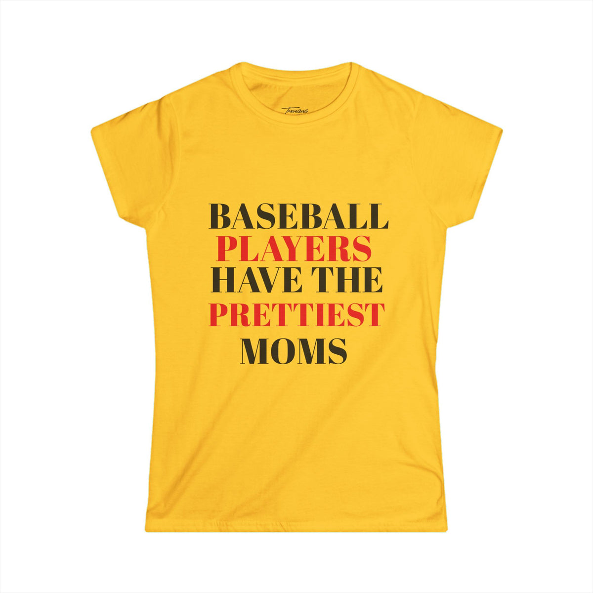 Baseball Player Mom Tee | Stylish Women's Softstyle T-Shirt for Proud Moms | Perfect Gift for Sports Lovers