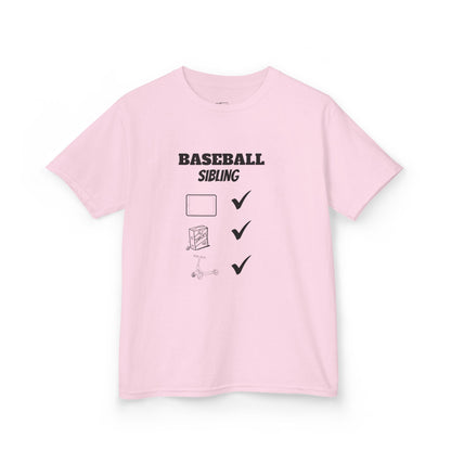 Baseball Sibling Cotton Tee – Fun Kids T-Shirt for Sibling Support