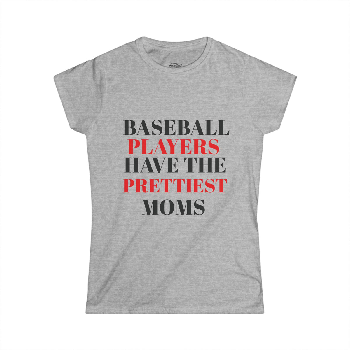 Baseball Player Mom Tee | Stylish Women's Softstyle T-Shirt for Proud Moms | Perfect Gift for Sports Lovers