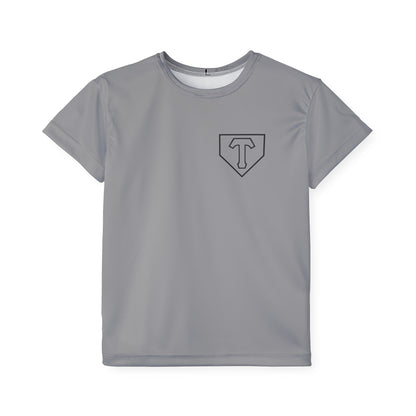 Little Player Team practice jersey w/ name and number (Grey)