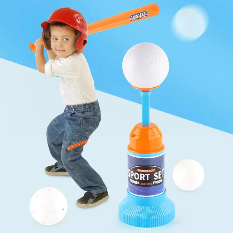 Children's Baseball Launcher Toy Set Baseball Tees Include 3 Balls Launcher Outdoor Sports Automatic Ball Toys Gifts for Toddler - TravelBall