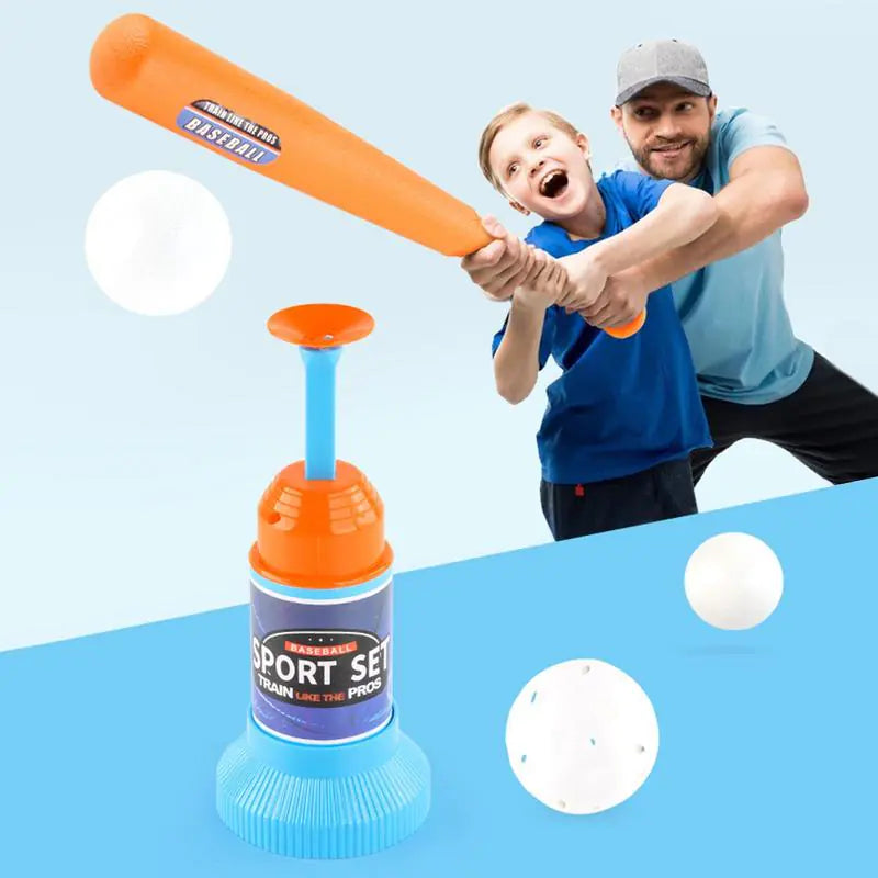 Children's Baseball Launcher Toy Set Baseball Tees Include 3 Balls Launcher Outdoor Sports Automatic Ball Toys Gifts for Toddler - TravelBall