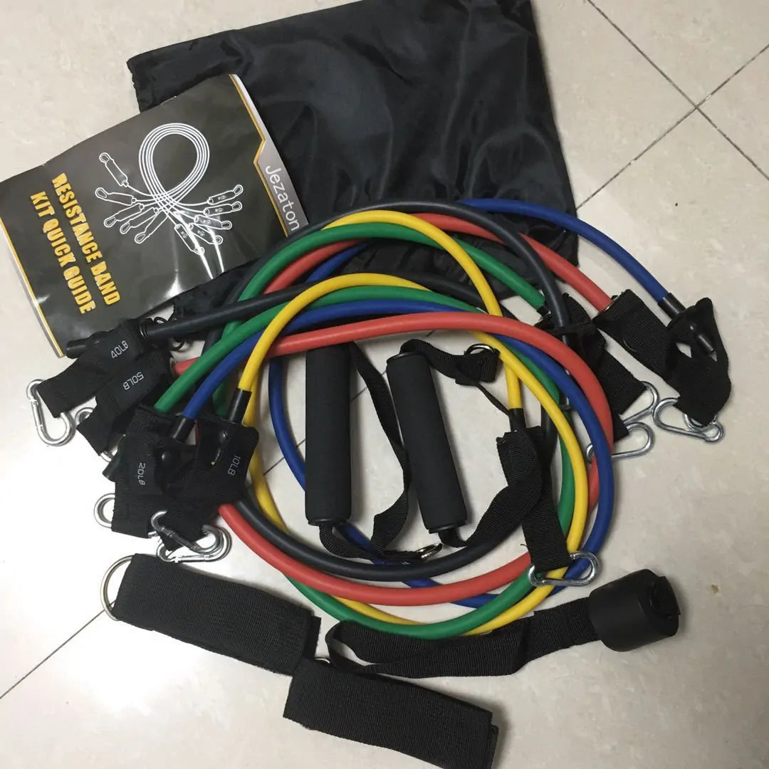 11-Piece 150 lbs TPE Latex Chest Expander Set - TravelBall
