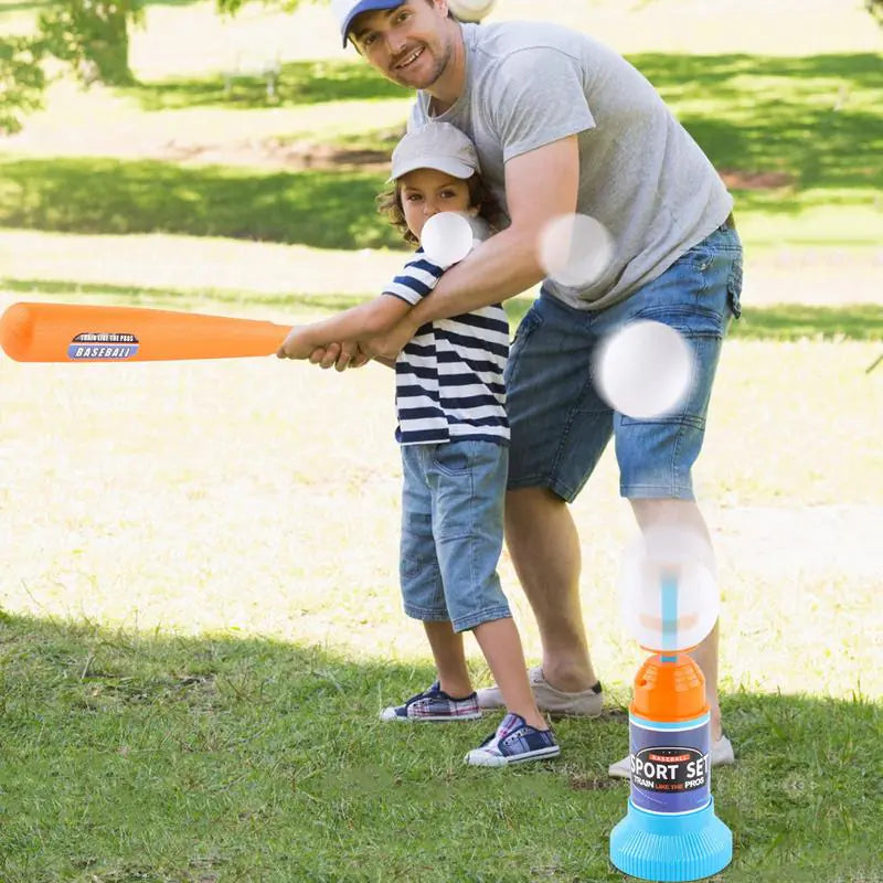 Children's Baseball Launcher Toy Set Baseball Tees Include 3 Balls Launcher Outdoor Sports Automatic Ball Toys Gifts for Toddler - TravelBall